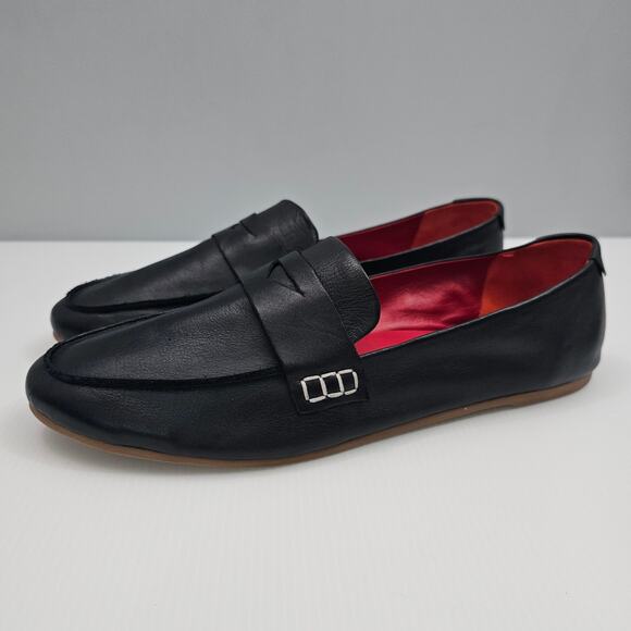 NEW Beek Moorhen Penny Loafer Womens 11 Black Leather Slip On Designer Casual - Picture 1 of 14